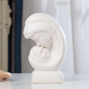 White Love Mom Ceramic Statues Figurines Sculptures for Home Decor