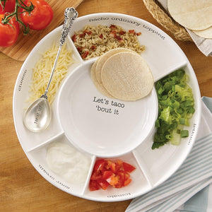 White Taco Bar Condiment Serving Platter
