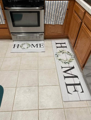 2PCS Farmhouse Anti Fatigue Kitchen Rugs Non-Skid Waterproof Kitchen Floor Mat Cushioned