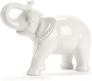 Ceramic Elephant Figurine, White (Medium)