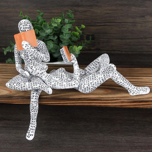 2 Pieces Pulp Reading Women Figurine Thinker Statue Room Home Decor Gifts