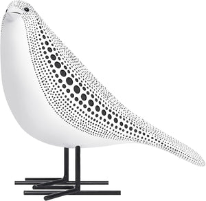White Bird Figurine Modern Sculpture and Statues for Home Decor with Chic Polka Dots Art Design