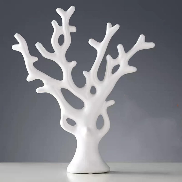 Ceramics Large Knick Knacks Indoor Elegantes Bookshelf Modern Christmas (White-Tree)