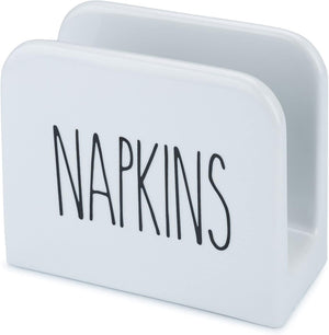 Porcelain White Large Napkin Holder for Kitchen, Tables and Outdoor