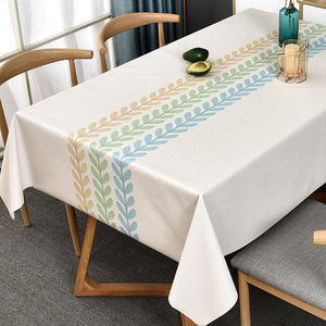 Plastic Table Cloth Rectangle Beige Vinyl Tablecloth (54"x84",Wheat-2)