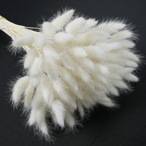 120pcs Bunny Tails Dried Flowers Off White 16in Winter Natural Lagurus Ovatus Rabbit Tail Grass for Christmas