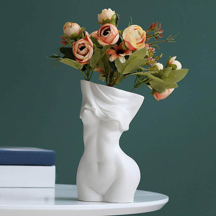 Female Body Vase for Boho Home Decor Centerpieces White Ceramic