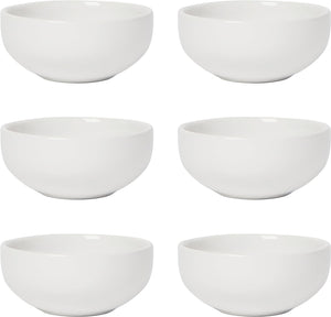 White Ceramic Pinch Bowl Set, Soy Sauce Dish, Set of 6, 2 oz
