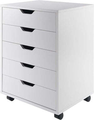 5-Drawer Composite Wood Cabinet, White