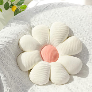 Daisy Pillow Flower Shaped Throw Pillow, Cute Pillows (15.7", White)