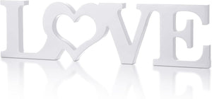 Valentine's Day Wooden Love Sign Table Decorations Wood Love Letters Home Decor, White