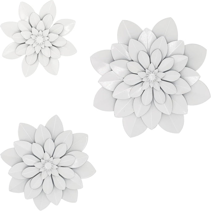 Metal Flower Wall Art Multiple Layer Decor for Indoor Outdoor