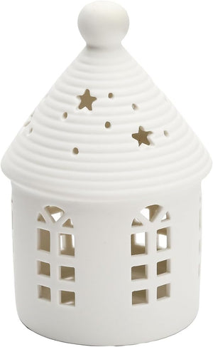 Ceramic Lighthouse Home Decoration Tabletop Handcarved Porcelain Figures with LED light Battery Included