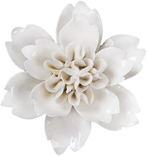 Ceramic Wall Flowers 3D Handmade Art Decor Wall Hanging Decorative White Peony