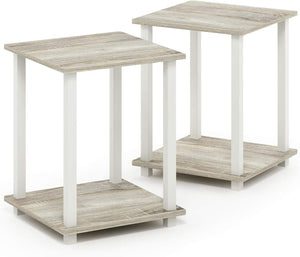 Set of 2 End Table, Sonoma Oak/White