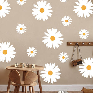 Large White Daisy Wall Stickers, Vinyl Flower Floral Wall Art