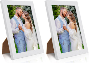 2 Pack 5x7 Picture Frame, White Picture Frame for Wall and Tabletop Display