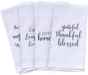 Decorative Kitchen Towels with Sayings, Perfect for Housewarming Gift Christmas Mothers Day Birthday, White