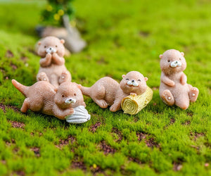 4PCS Otter Fairy Garden Supplies, Fairy Garden Miniature Figurines Accessories