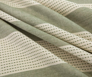 Heavy Duty Cotton Linen Tablecloth for Rectangle Table Stitching Tassel Table Cloth (55"x70", Green)