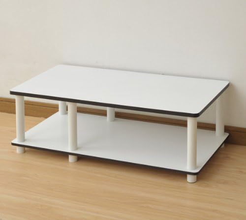 Just No Tools Mid TV Stand, White with White Tube