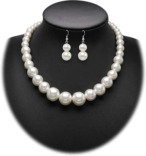 Pearl Choker Necklace for Women Faux Pearl Beads Set