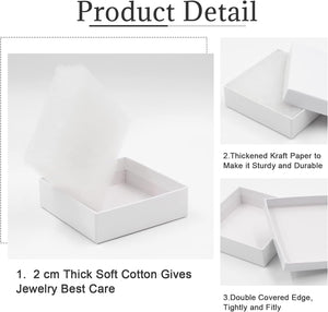 Cardboard Jewelry White Gift Boxes 20 Pack3.5×3.5×1 inches