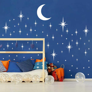 Stars and Moon Wall Decal Star Decals for Walls Nursery Home Decor