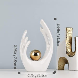 White Ceramic Abstract Statues and Sculptures Modern Home Decor