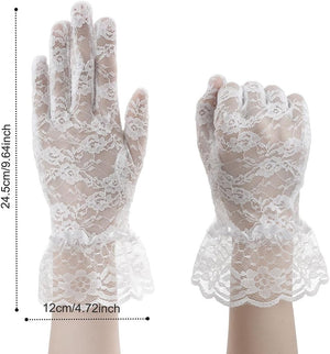 Lace Gloves, Wedding Gloves, Opera Gloves, Tea Party Gloves for Women, Evening Gloves, White