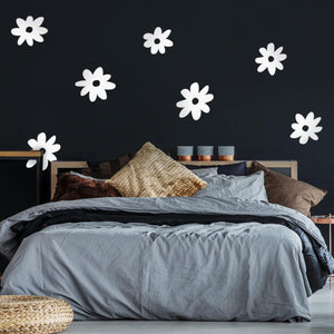 Set of 24 Vinyl Wall Art Decal - Daisies Pattern - from 6" x 6" Each - Cute Adhesive Sticker Plants Design