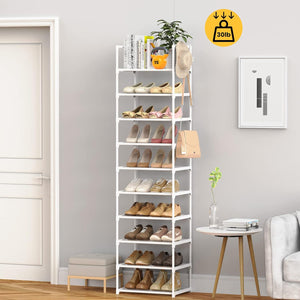 10 Tiers Tall Shoe Rack 20-24 Pairs Narrow Shoe Racks for Closets Entryway