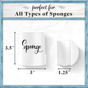 Sponge Holder for Kitchen Sink, Ceramic Porcelain Cup for Sponges Rustic Farmhouse Decor