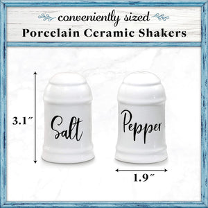 Farmhouse Kitchen Decor Ceramic Salt Shaker, White Salt and Pepper Shaker Set Holder Table Decor