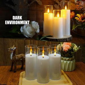 Flickering Flameless Candles Battery Operated with Remote and 2/4/6/8 H Timer Plexiglass Led Pillar Candles Pack of 9