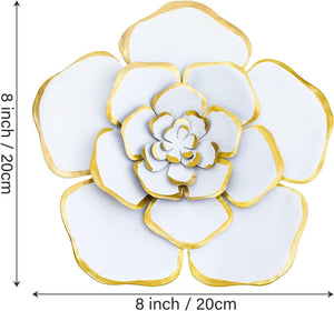 3 Pieces Large Wall Metal Flowers Multiple Layer Home Decoration for Indoor Outdoor Home Garden