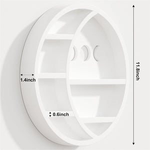 11.8in Floating Wall Mounted Shelves, Crescent Moon Crystal Shelf (White)