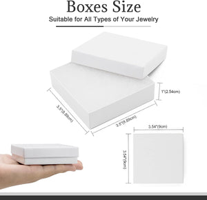 Cardboard Jewelry White Gift Boxes 20 Pack3.5×3.5×1 inches