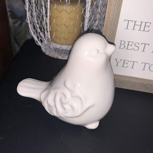 Mini Decorative Bird Figurine, Glazed Porcelain Bird Statue Sculpture for Home Garden Wedding Decor, 1 Pc