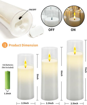Flickering Flameless Candles Battery Operated with Remote and 2/4/6/8 H Timer Plexiglass Led Pillar Candles Pack of 9