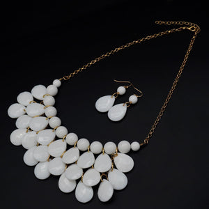 Jane Stone Fashion Floating Bubble Necklace Teardrop Bib Collar Statement Jewelry for Women