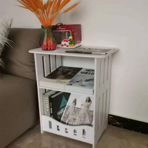 End Table, Cute Nightstands Small Tables for Small Spaces, White