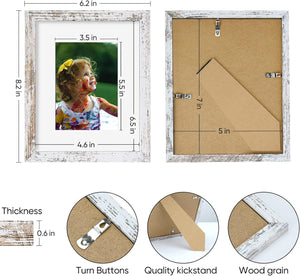 5x7 Picture Frame Set of 2, Picture Frames with Tempered Glass,