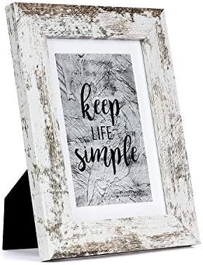 Rustic White 5x7 Picture Frames Wide Molding 3P in 1 set