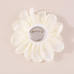 Rose Brooch for Women Big Rose Flower for Women Elegant Lapel Pins Ornament Bride Clothes Accessories Jewelry, White
