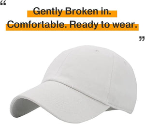 Classic Trucker Low Profile Hat Men Women Baseball Cap Dad Hat Adjustable Unconstructed Plain Cap, White Classic