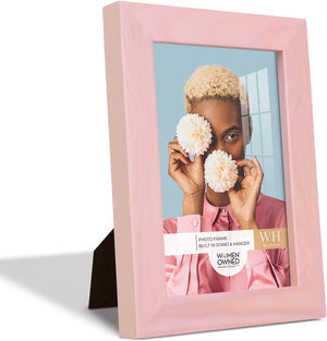 4x6 inch Picture Frame Sunset Pink Wood Grain Frame, High-end Modern Style, Made of Solid Wood and High Definition Glass