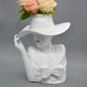 Decorative Ceramic Elegant Woman Arrangement Flower Vase