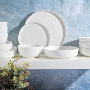 Porcelain Dinnerware Set, Service for 4 (16pcs), White