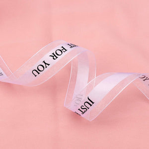 1 Inch White Chiffon Christmas Ribbon, Just for You Ribbon for Gift Wrapping, Holiday Party, Wedding Decorations, 22 yards